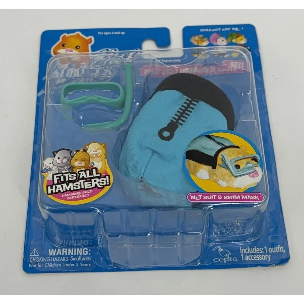 New Zhu Zhu Pets Hamster Wetsuit and Swim Mask Outfit